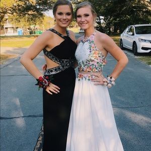 White floral prom dress